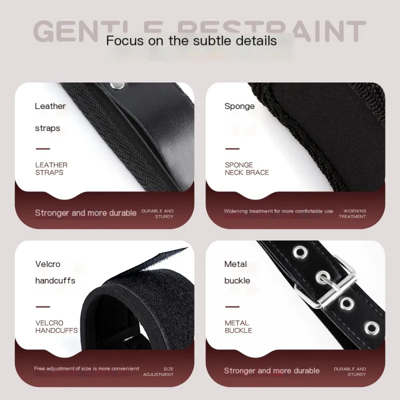 Handcuffs Ankle Cuffs BDSM Bondage Gear Sex Toys For Erotic Sex Games with Neck Wrist Restraint Strap Bondage Set Adult Games