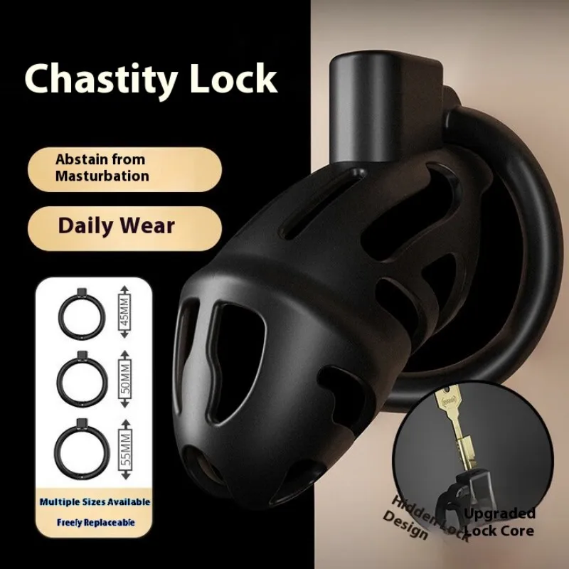 Huge 3 Size Male Chastity Cage Sex Toys with Elastic Band Auxiliary Chastity Lock Cock Cage Device Penis Rings Men's Adult Goods