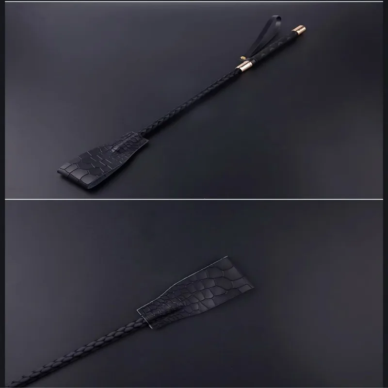 BDSM whip for bedroom Sex Toys with Crocodile Leather 49.6CM Racing Spanking Horse Whip Flogger Paddle Fetish   Adult Games