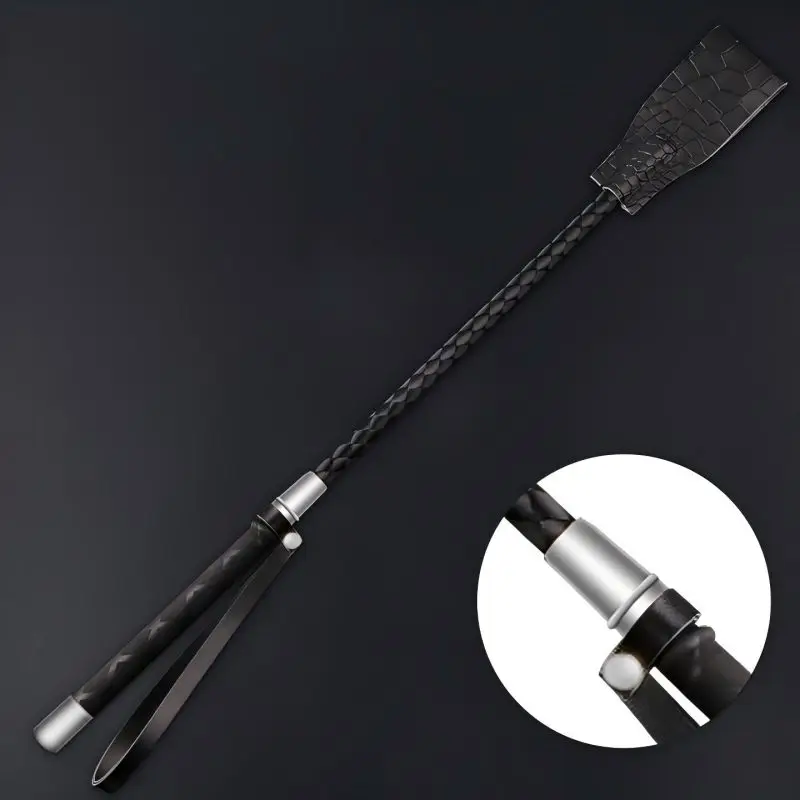 BDSM whip for bedroom Sex Toys with Crocodile Leather 49.6CM Racing Spanking Horse Whip Flogger Paddle Fetish   Adult Games