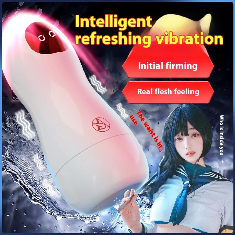 Automatic Male Mastubator Cup with Telescopic Rotation Pussy Adult Sex Toy Realistic Vaginal Sucking Penis Pump Vagina Adult Sex