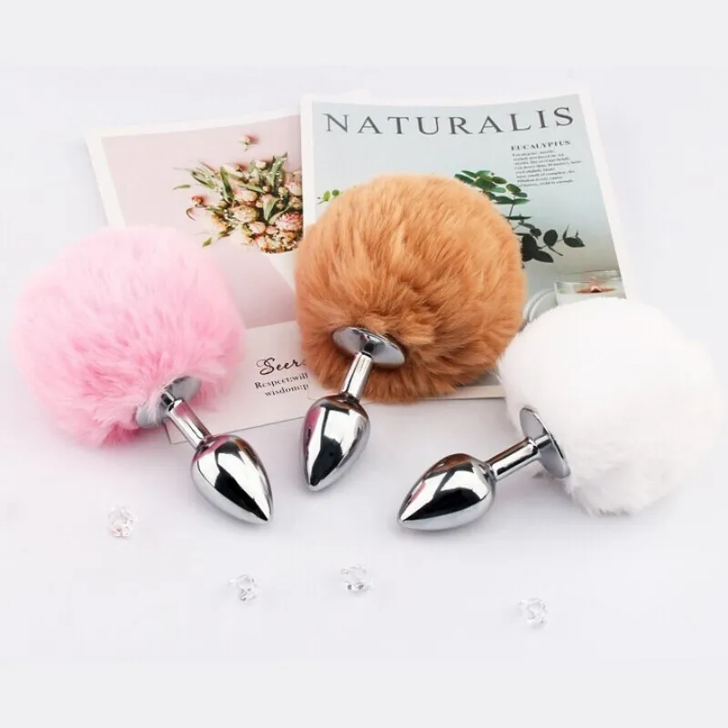 Plush Anal Plug Rabbit Tail Adult Sex Toys For Women Butt Male Gay Dildos Cosplay Bunny Steel Men Prostate Massager Smooth Touch