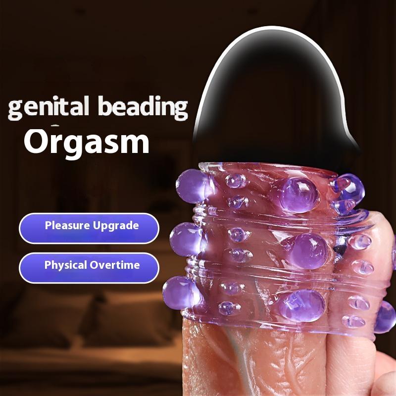 2 Pes Reusable Soft Genital Deading Dick Sleeve Fast Orgasm Delay Enlarge Cock Rings Stronger Enhancement Penis Sex Toys For Men