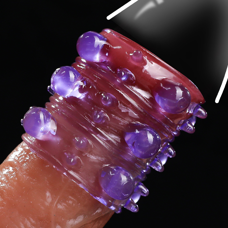 2 Pes Reusable Soft Genital Deading Dick Sleeve Fast Orgasm Delay Enlarge Cock Rings Stronger Enhancement Penis Sex Toys For Men