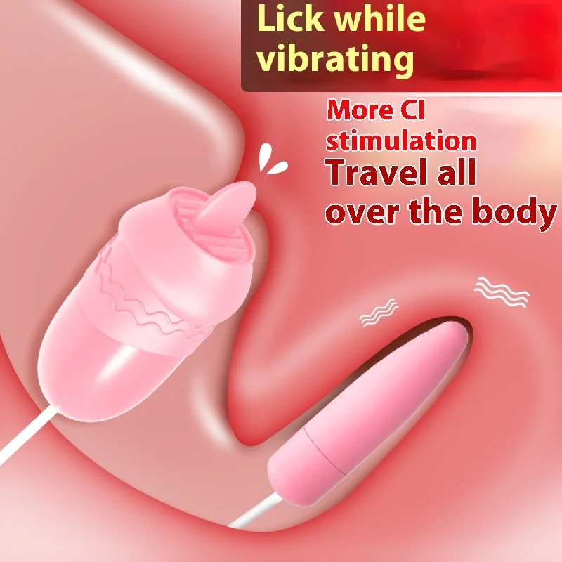 Double Jumping Egg Vaginal Vibrator G-spot Anal Clitoral Massager Sucking Tongue Licking Variable Frequency Vibration Sex Toys