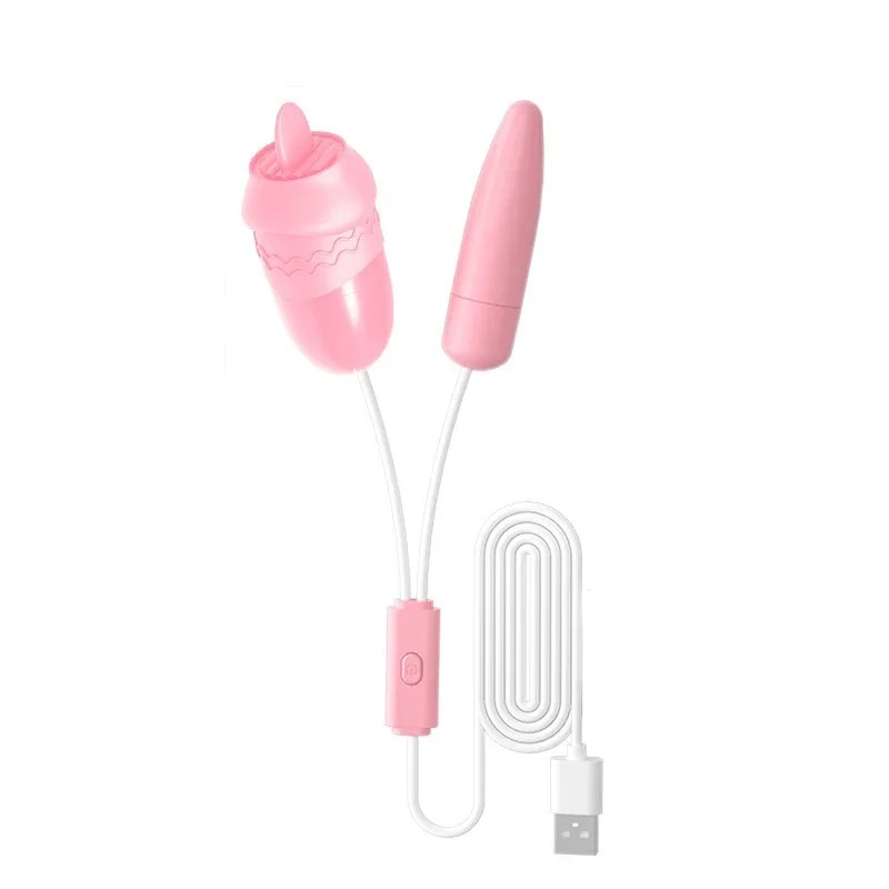 Double Jumping Egg Vaginal Vibrator G-spot Anal Clitoral Massager Sucking Tongue Licking Variable Frequency Vibration Sex Toys