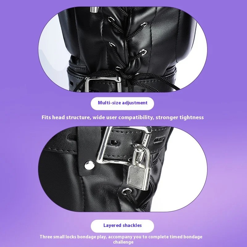 PU Leather Erotic Fetish Hood BDSM Slave Game Can Opened Mask Bondage Headgear Cosplay Sex Toys for Couples Master Role Play