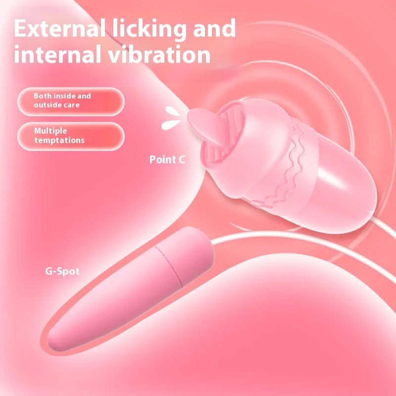 Double Jumping Egg Vaginal Vibrator G-spot Anal Clitoral Massager Sucking Tongue Licking Variable Frequency Vibration Sex Toys