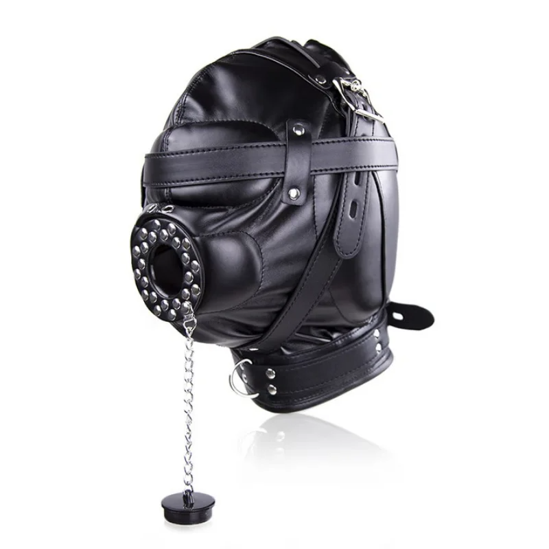 PU Leather Erotic Fetish Hood BDSM Slave Game Can Opened Mask Bondage Headgear Cosplay Sex Toys for Couples Master Role Play