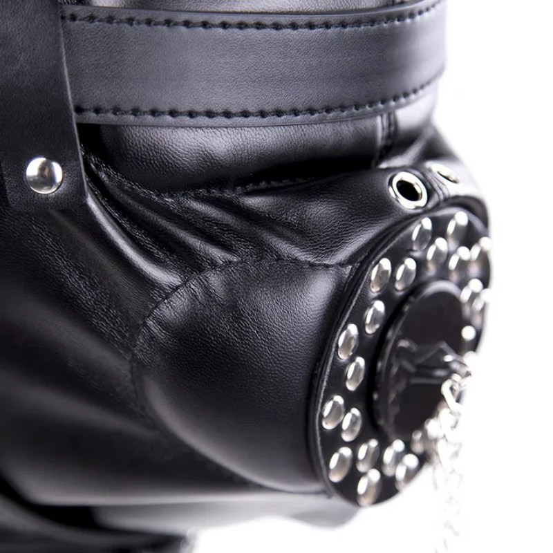 PU Leather Erotic Fetish Hood BDSM Slave Game Can Opened Mask Bondage Headgear Cosplay Sex Toys for Couples Master Role Play