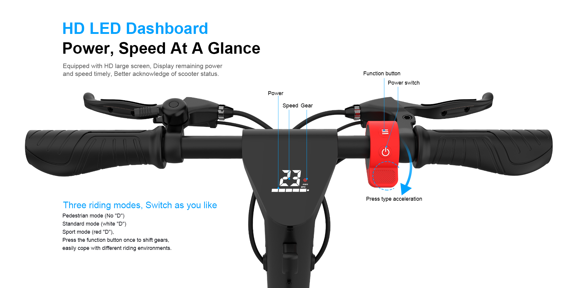 Folding Electric Scooter for Adults 500W Motor 40km/h Speed Long-Range Commuter E Scooter with Removable Battery