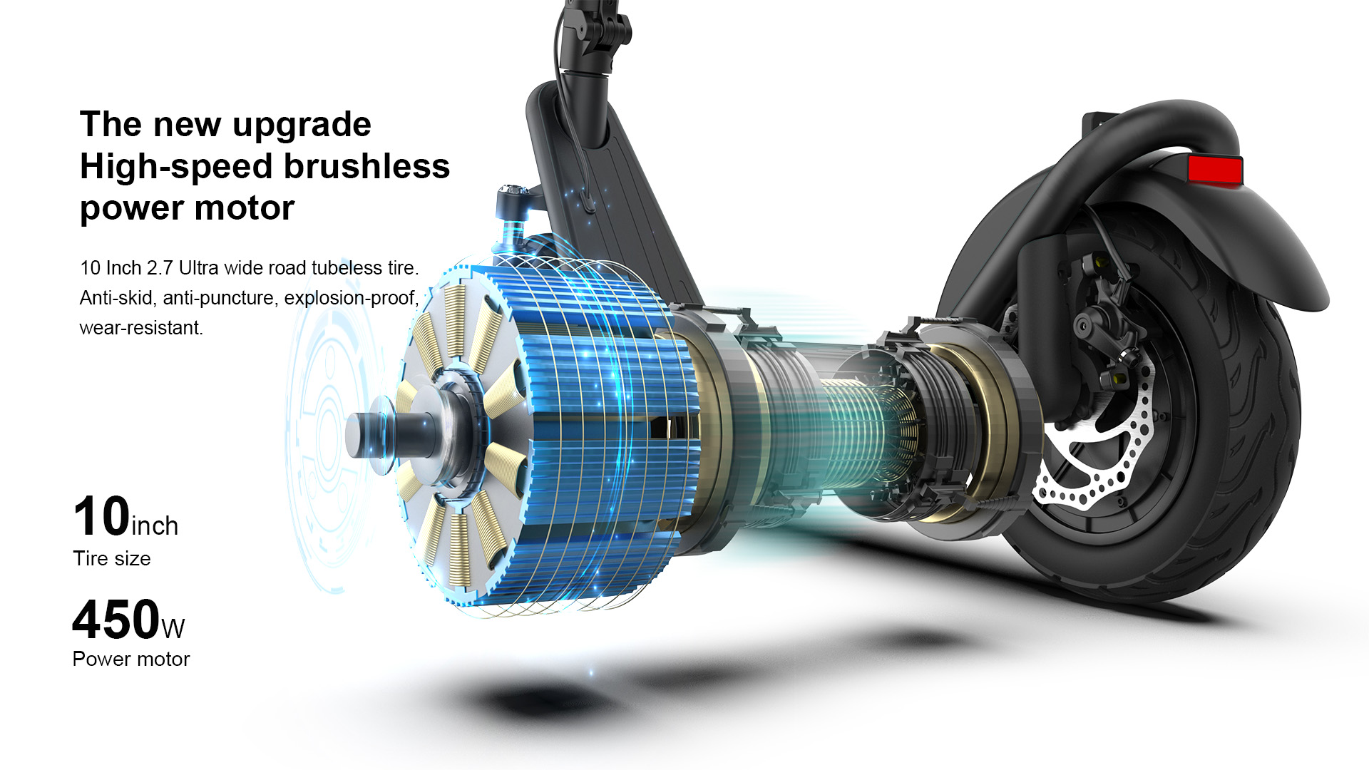 Folding Electric Scooter for Adults 450W Motor 10-Inch Tires 50km Long-Range Commuter E Scooter