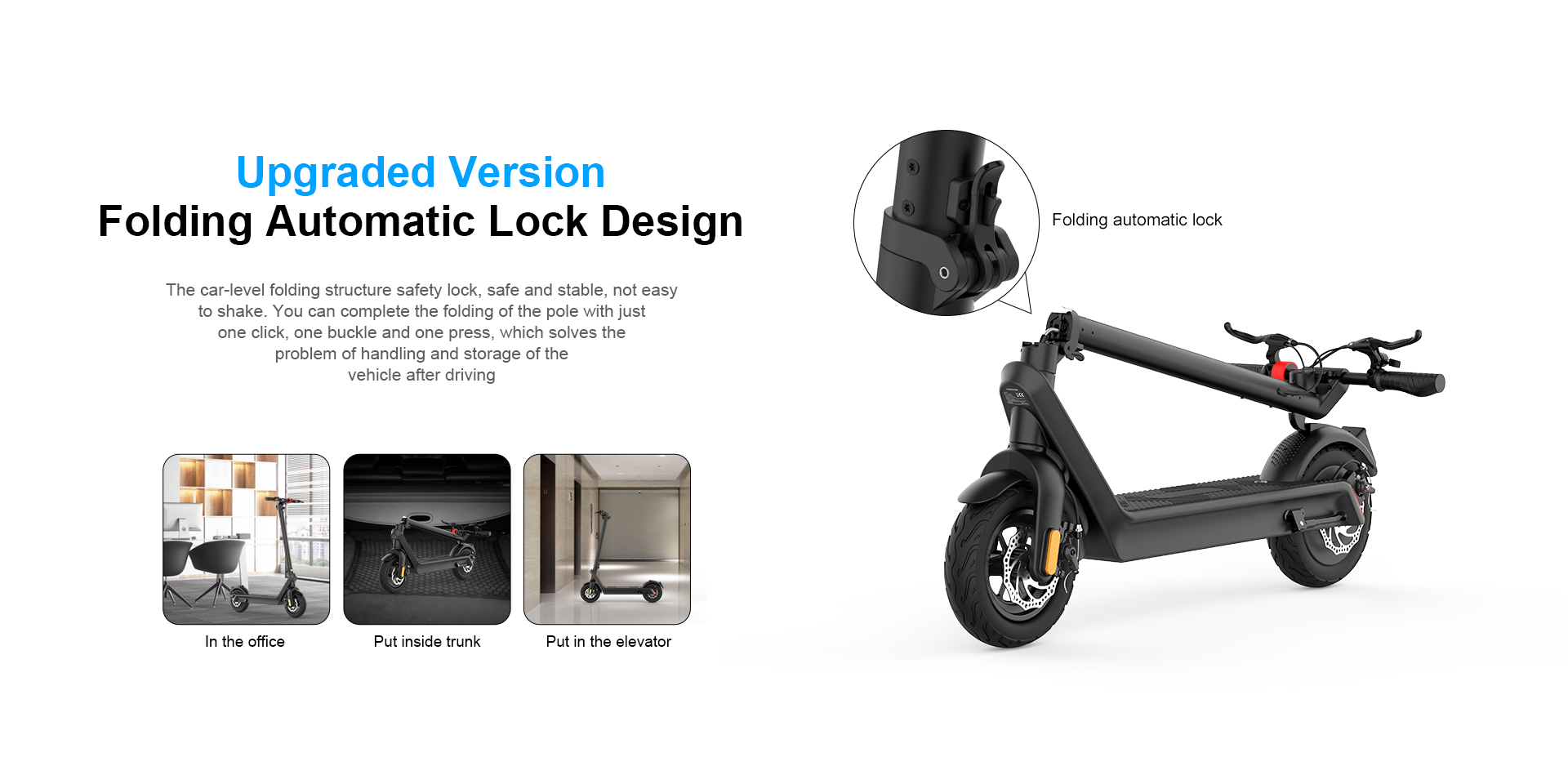 Folding Electric Scooter for Adults 500W Motor 40km/h Speed Long-Range Commuter E Scooter with Removable Battery