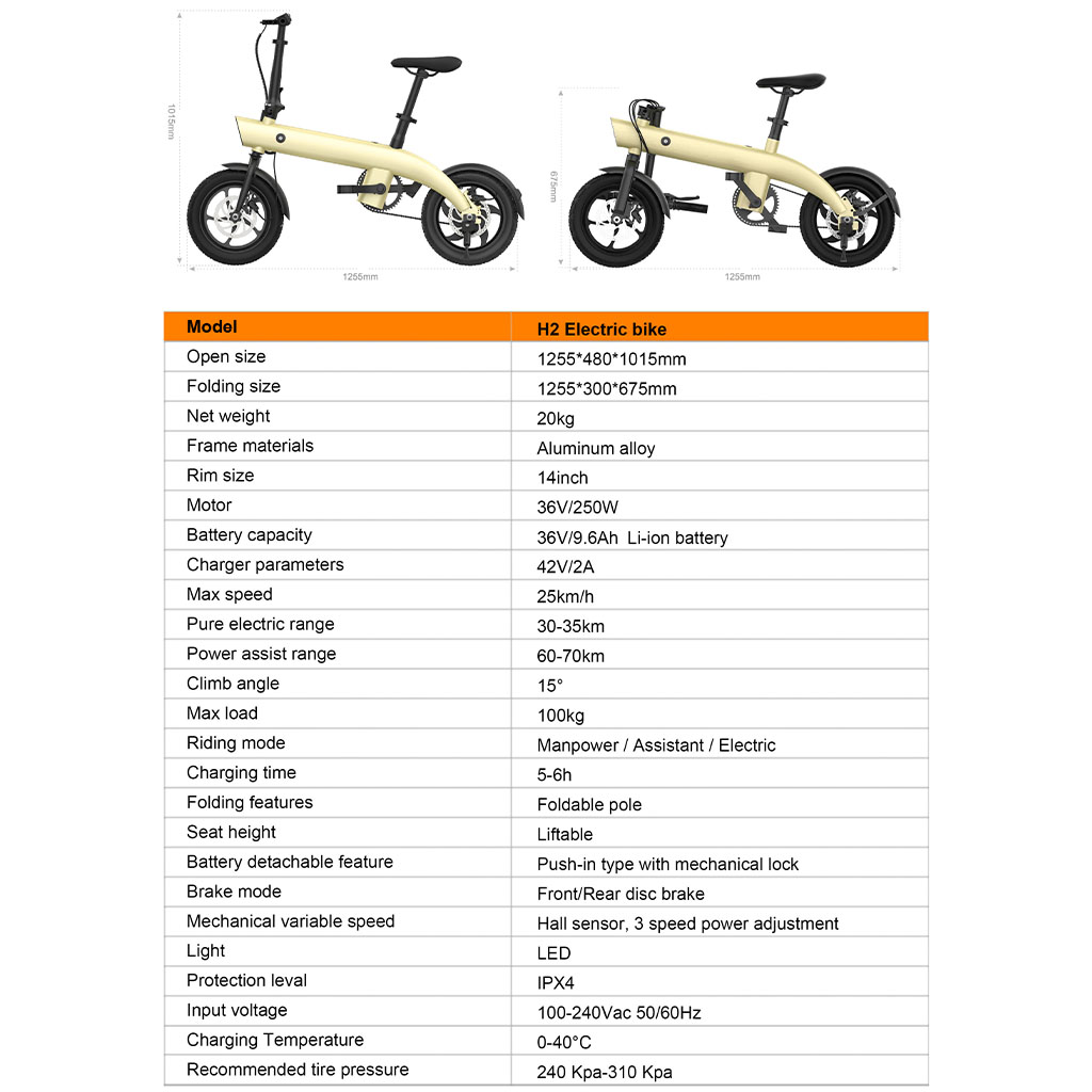 Folding Electric Bike 36V 250W 14