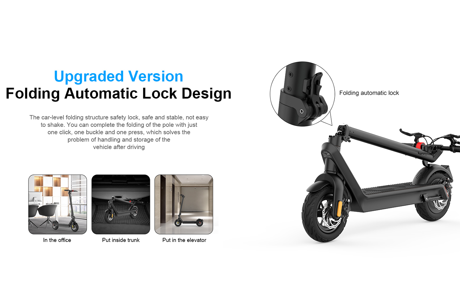 Folding Electric Scooter for Adults 500W Motor 40km/h Speed Long-Range Commuter E Scooter with Removable Battery