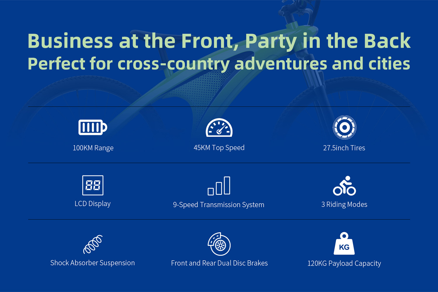 All-Terrain Electric Bike for Adults – 650W Brushless Motor, 27.5-Inch Tires, Removable Lithium Battery, Dual Disc Brakes