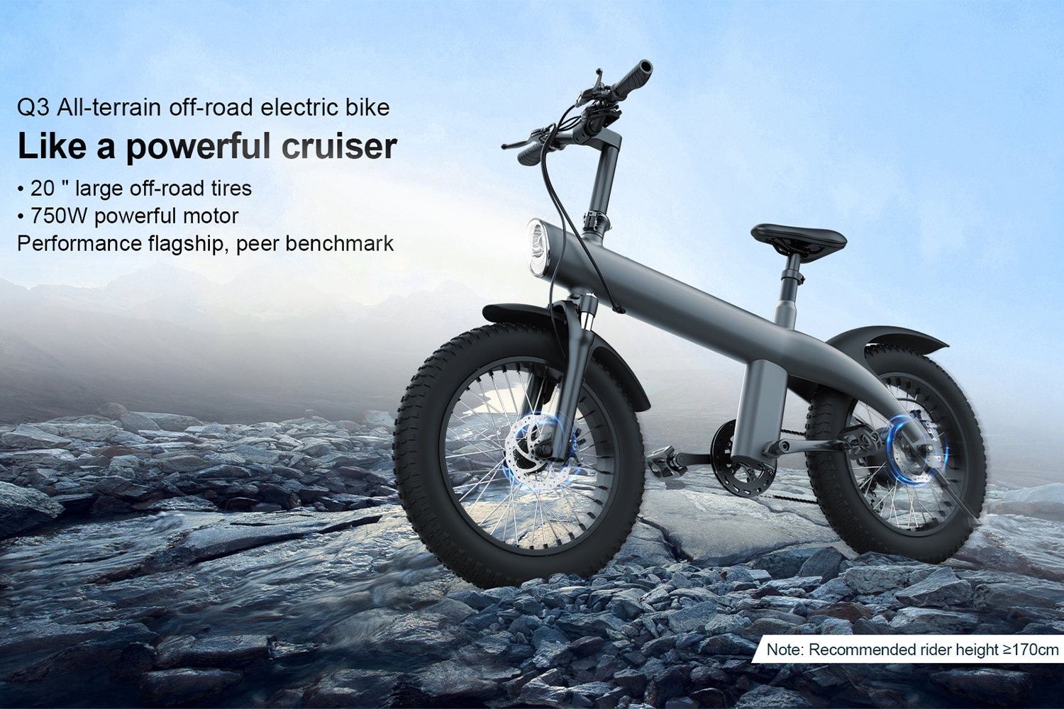 All-Terrain Folding Electric Bike for Adults – 750W Powerful Motor, 20-Inch Fat Tires, Dual Disc Brakes, Removable Lithium Battery