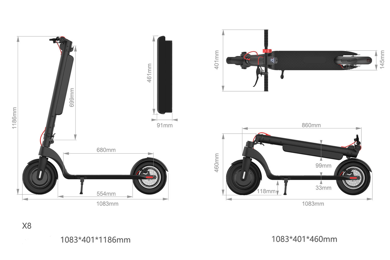 Folding Electric Scooter for Adults 350W Motor 45km Range Long-Range Commuter E Scooter with Embedded Battery