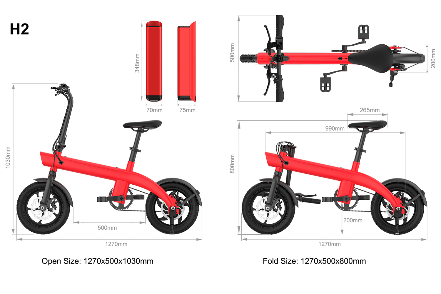 Folding Electric Bike for Adults – 14-Inch Portable Commuter E-Bike with 250W Brushless Motor, Removable Lithium Battery & Disc Brakes