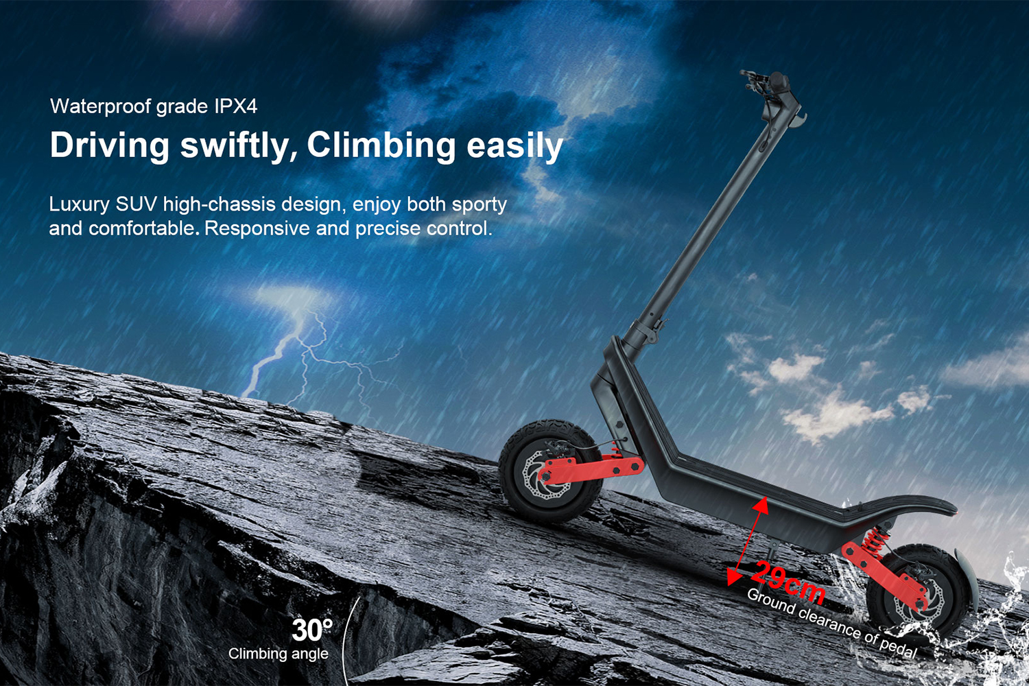 Folding Off-Road Electric Scooter for Adults 2000W Dual Motor 11-Inch Tires Long-Range Commuter E Scooter