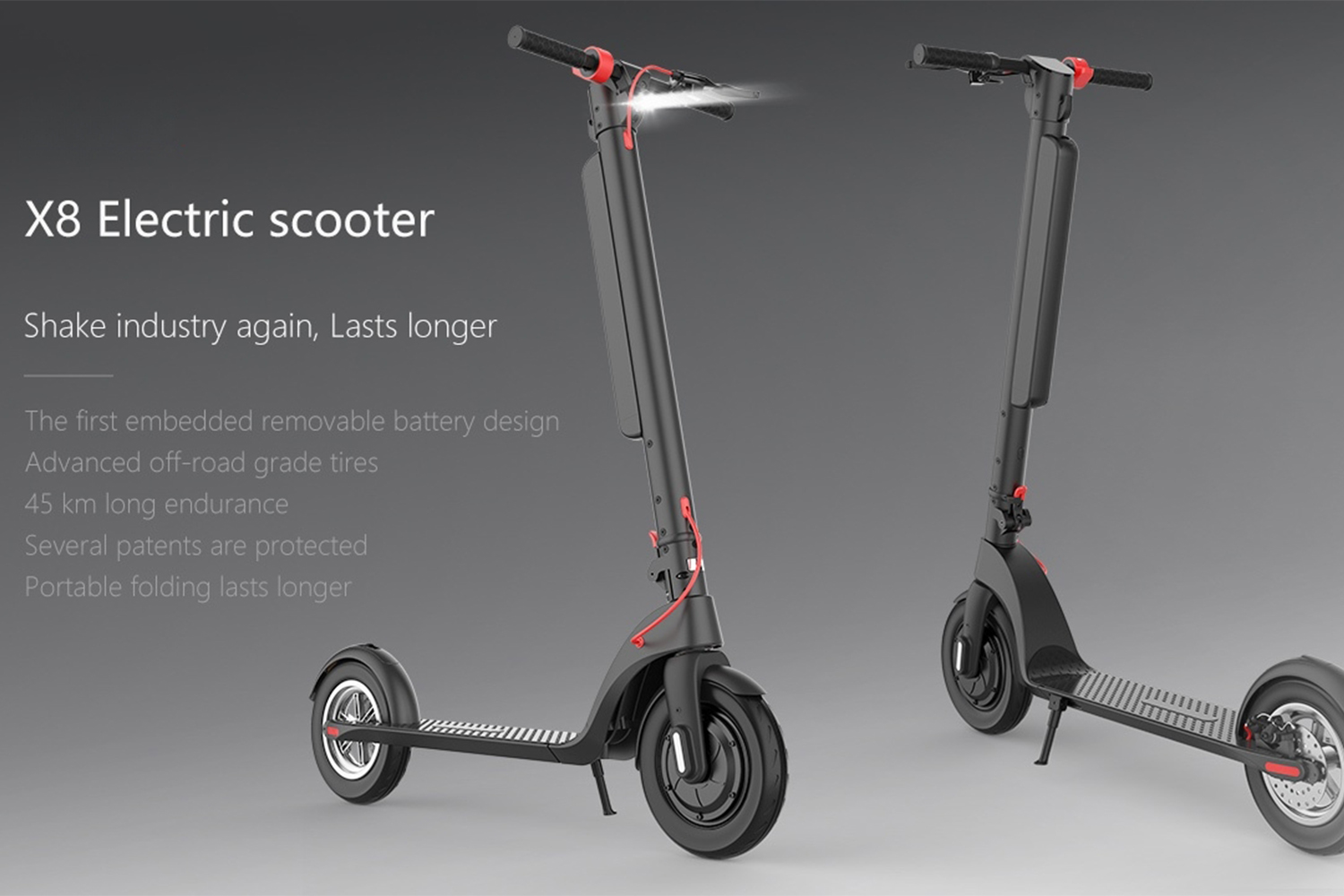 Folding Electric Scooter for Adults 350W Motor 45km Range Long-Range Commuter E Scooter with Embedded Battery