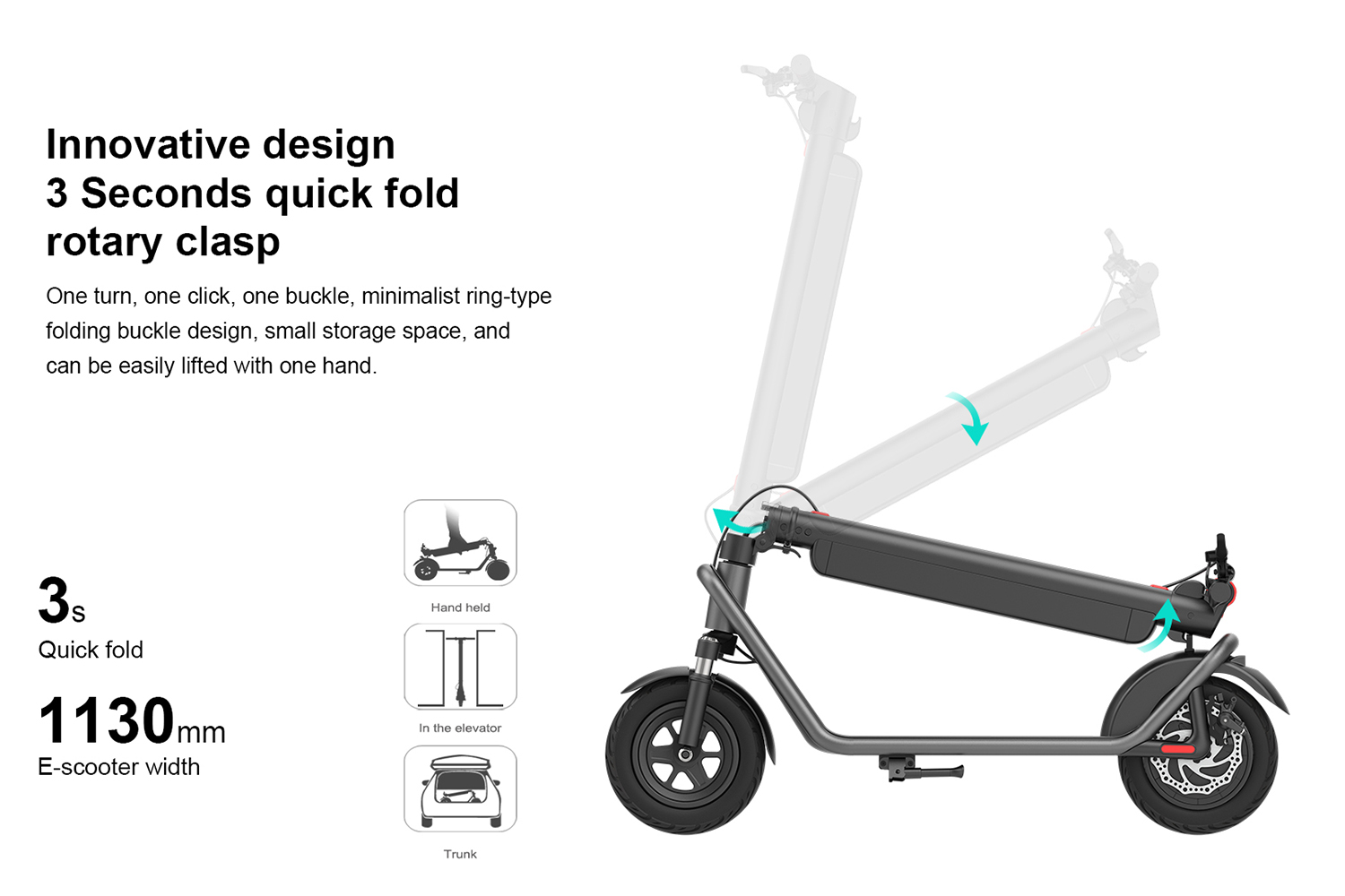 Folding Electric Scooter for Adults 450W Motor 10-Inch Tires 50km Long-Range Commuter E Scooter