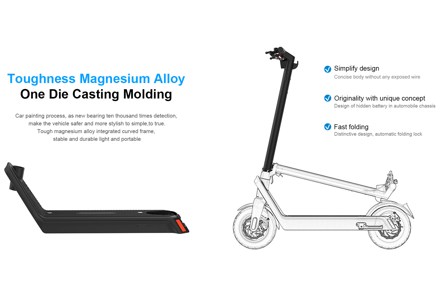 Folding Electric Scooter for Adults 500W Motor 40km/h Speed Long-Range Commuter E Scooter with Removable Battery