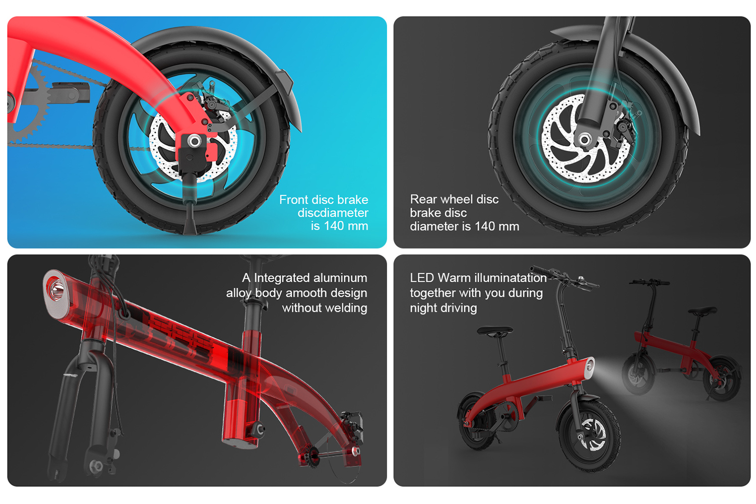 Folding Electric Bike for Adults – 14-Inch Portable Commuter E-Bike with 250W Brushless Motor, Removable Lithium Battery & Disc Brakes