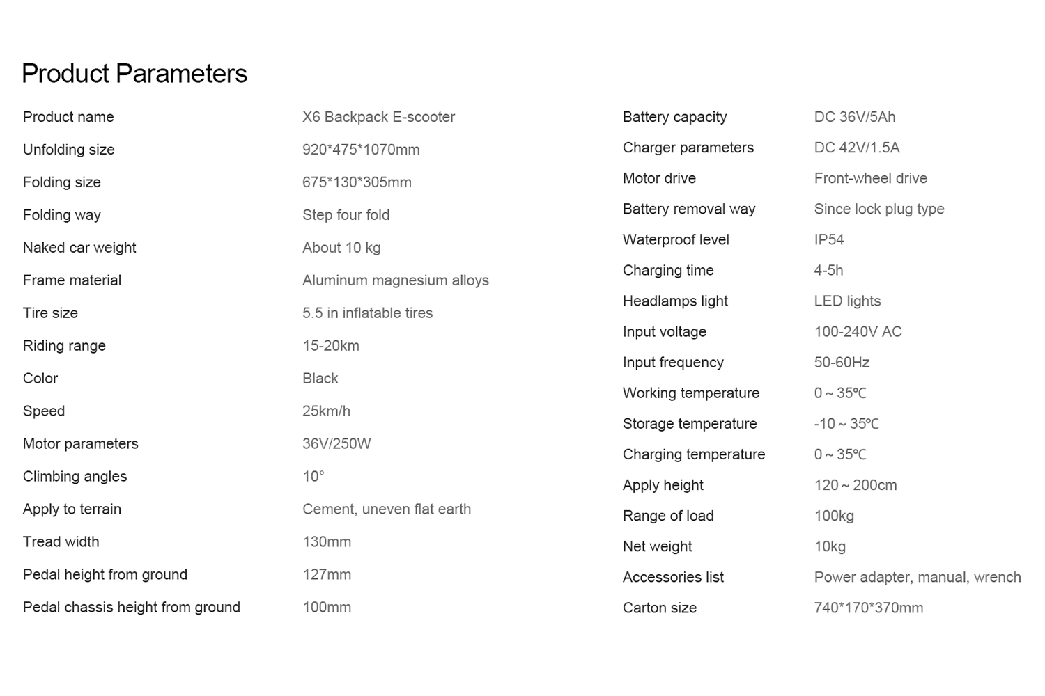 Portable Lightweight Folding Electric Scooter for Adults 250W Motor with Removable Battery and Dual Brake System