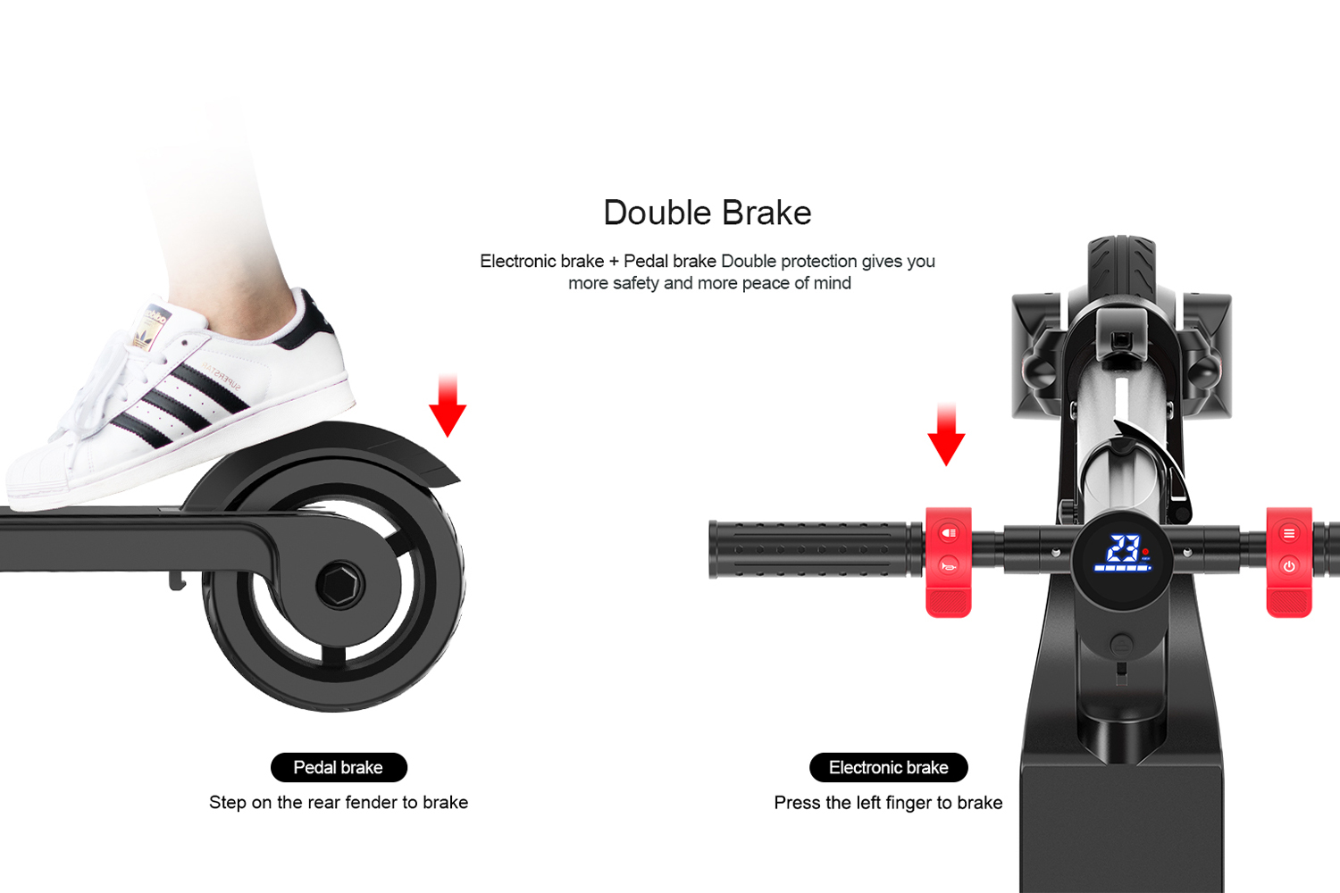Portable Lightweight Folding Electric Scooter for Adults 250W Motor with Removable Battery and Dual Brake System