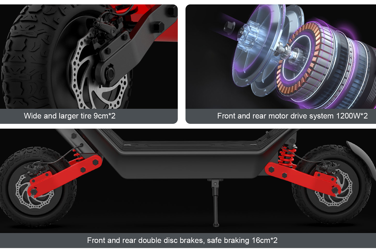 Folding Off-Road Electric Scooter for Adults 2000W Dual Motor 11-Inch Tires Long-Range Commuter E Scooter