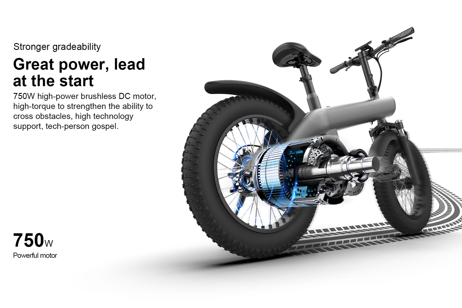 All-Terrain Folding Electric Bike for Adults – 750W Powerful Motor, 20-Inch Fat Tires, Dual Disc Brakes, Removable Lithium Battery