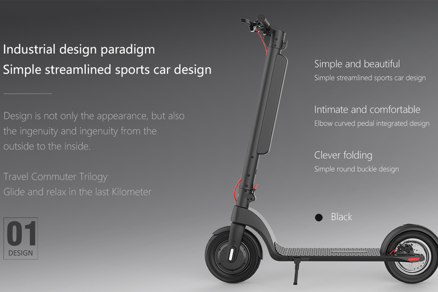 Folding Electric Scooter for Adults 350W Motor 45km Range Long-Range Commuter E Scooter with Embedded Battery