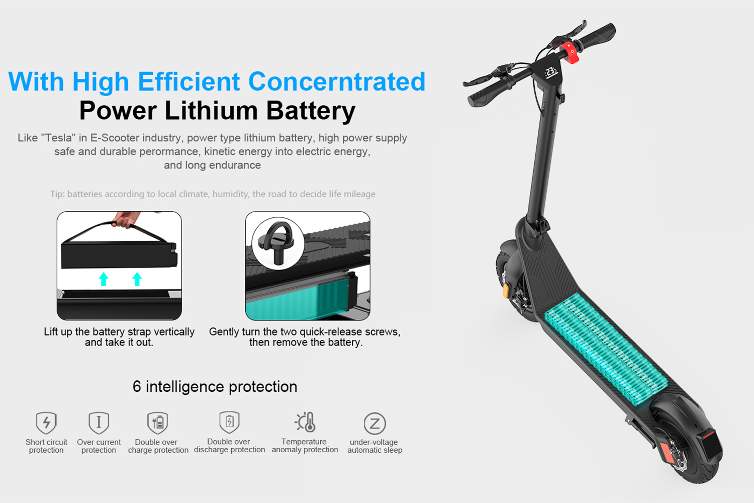 Folding Electric Scooter for Adults 500W Motor 40km/h Speed Long-Range Commuter E Scooter with Removable Battery