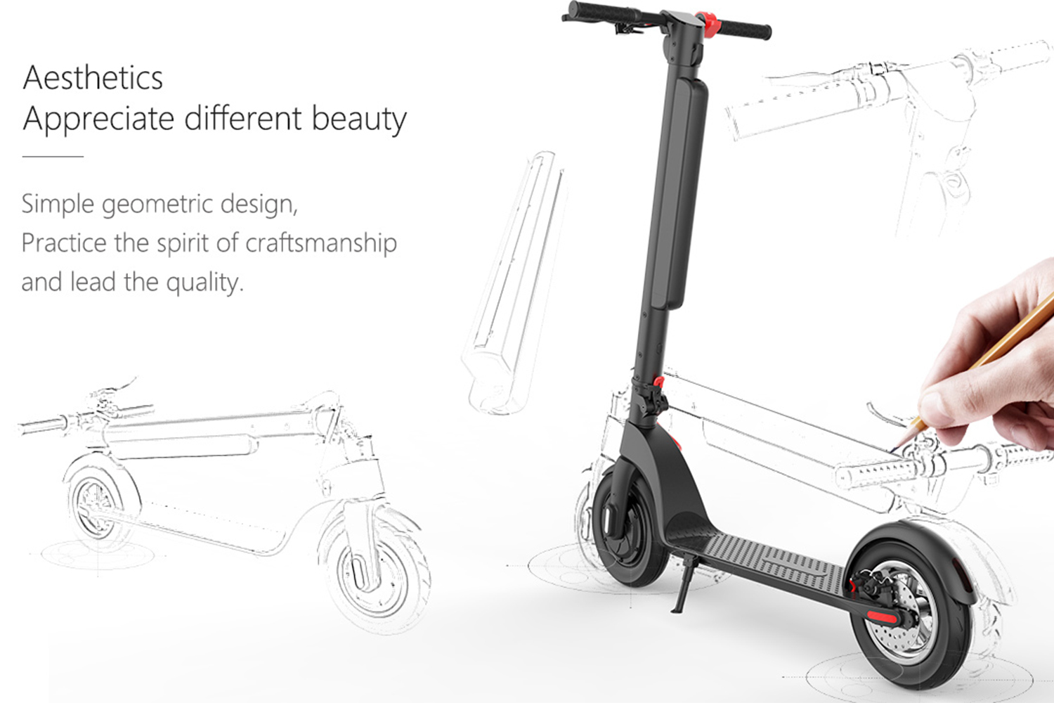Folding Electric Scooter for Adults 350W Motor 45km Range Long-Range Commuter E Scooter with Embedded Battery