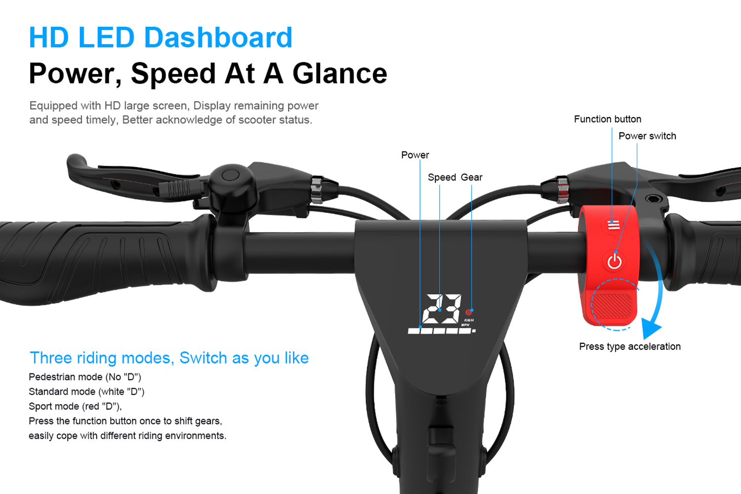 Folding Electric Scooter for Adults 500W Motor 40km/h Speed Long-Range Commuter E Scooter with Removable Battery