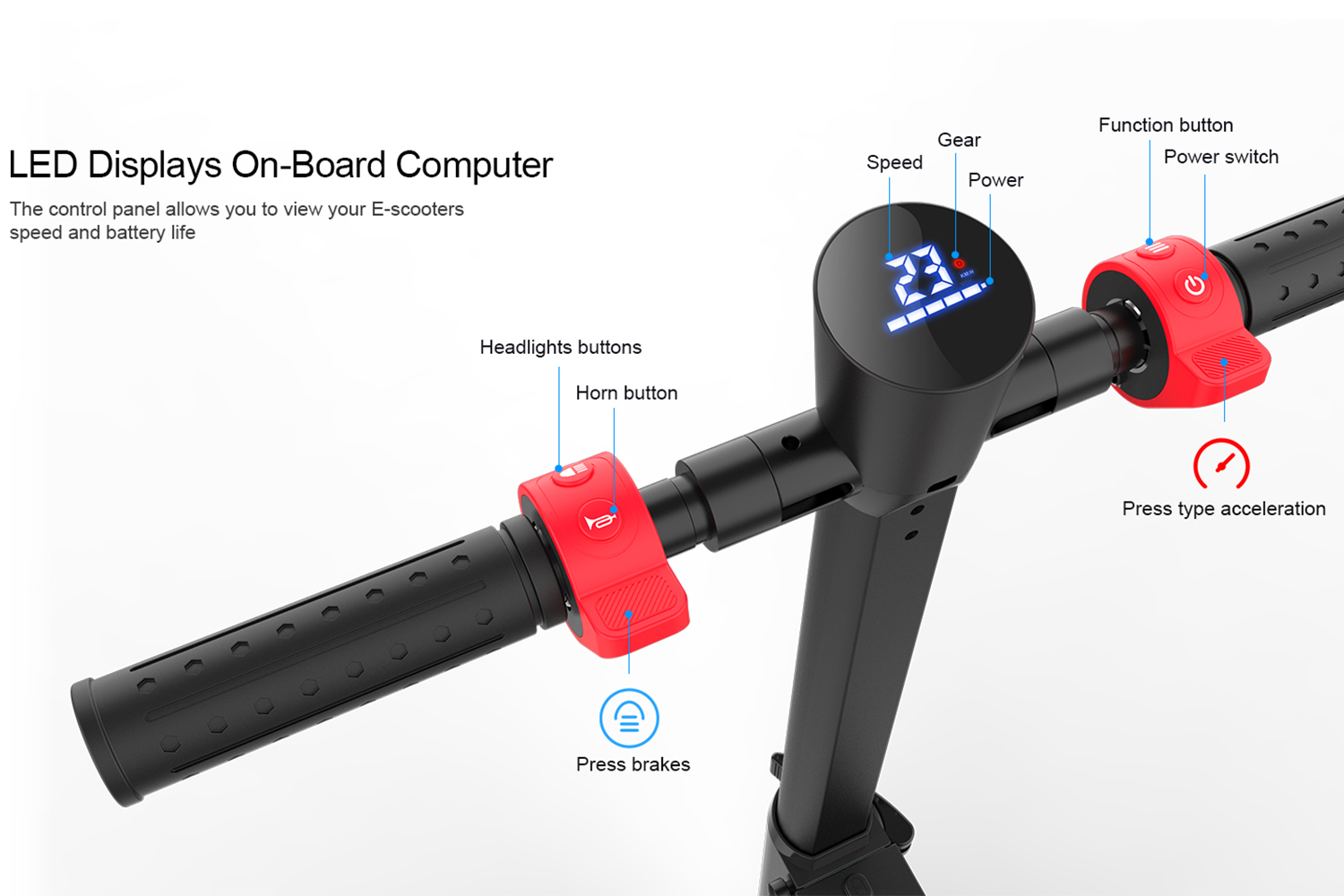 Portable Lightweight Folding Electric Scooter for Adults 250W Motor with Removable Battery and Dual Brake System