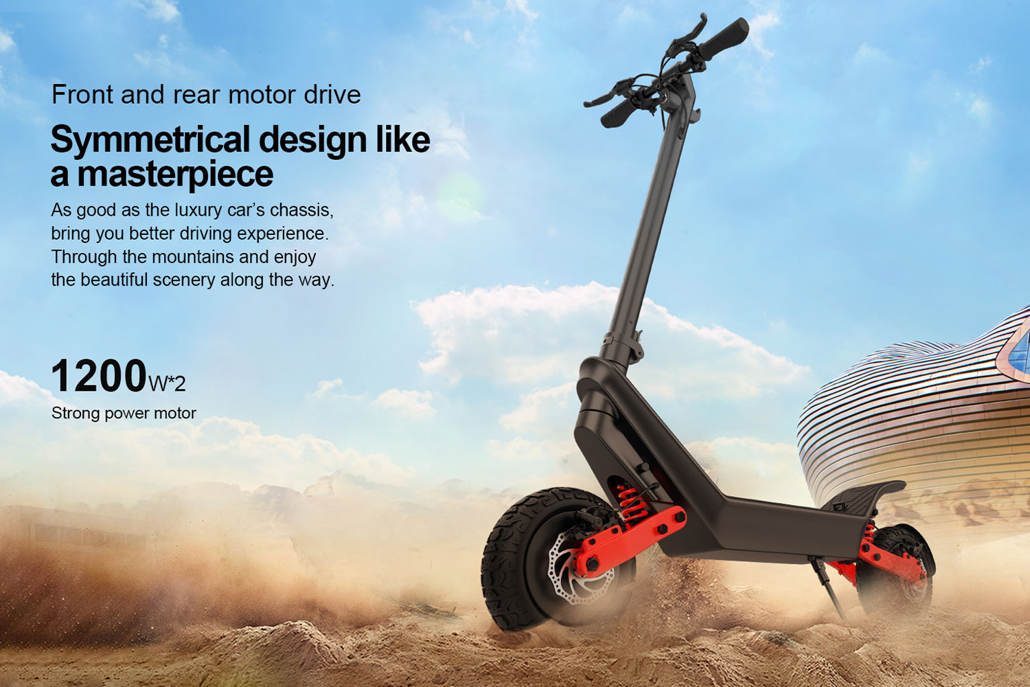 Folding Off-Road Electric Scooter for Adults 2000W Dual Motor 11-Inch Tires Long-Range Commuter E Scooter
