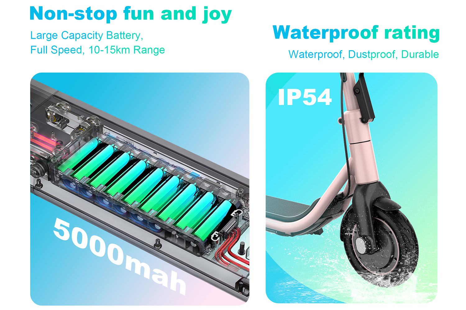 Kids Electric Scooter with LED Lights 200W Motor 8-Inch Tires Foldable E Scooter for Children