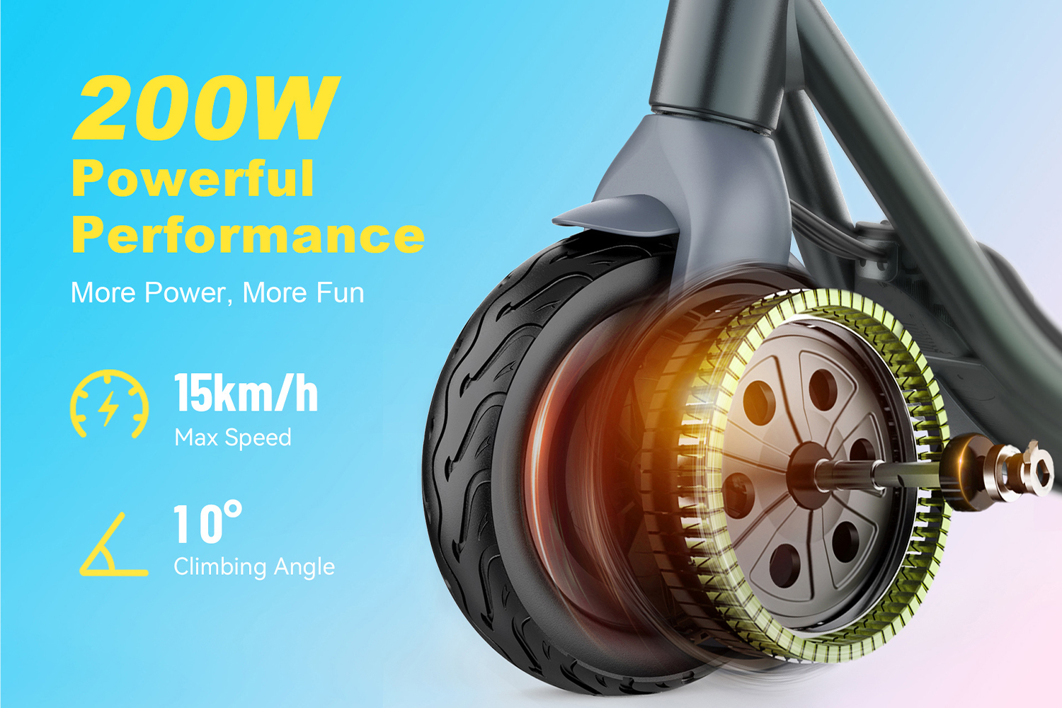 Kids Electric Scooter with LED Lights 200W Motor 8-Inch Tires Foldable E Scooter for Children