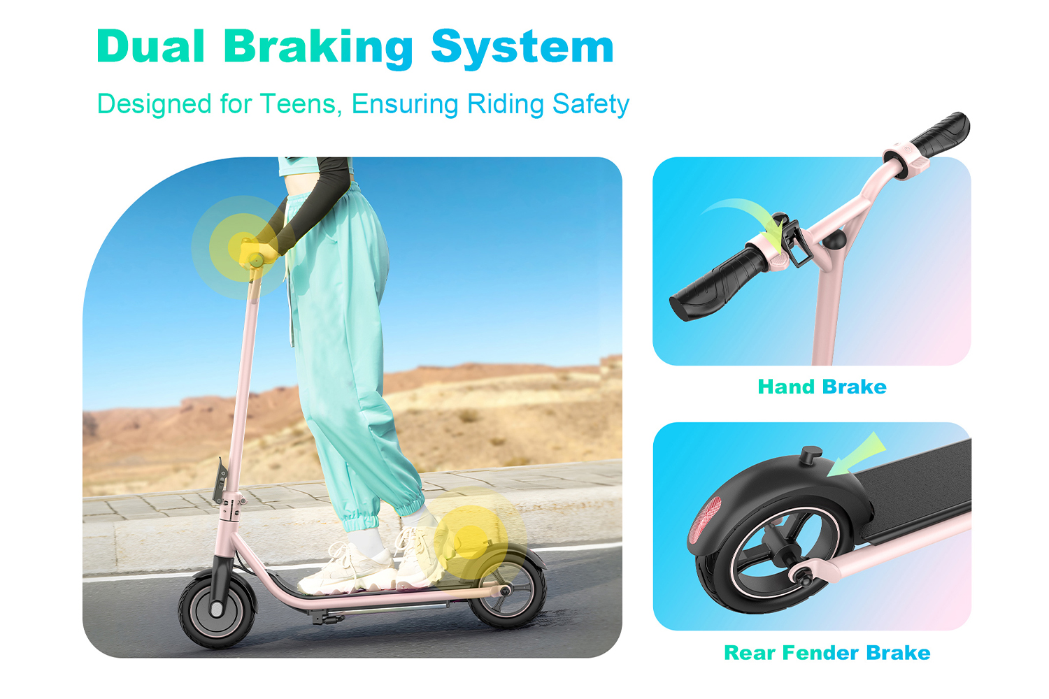 Kids Electric Scooter with LED Lights 200W Motor 8-Inch Tires Foldable E Scooter for Children