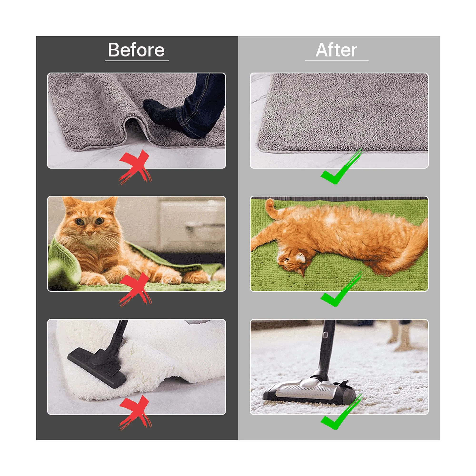 Jozram Non Slip Rug Gripper for Hardwood, Carpet, Tile, 8 Count