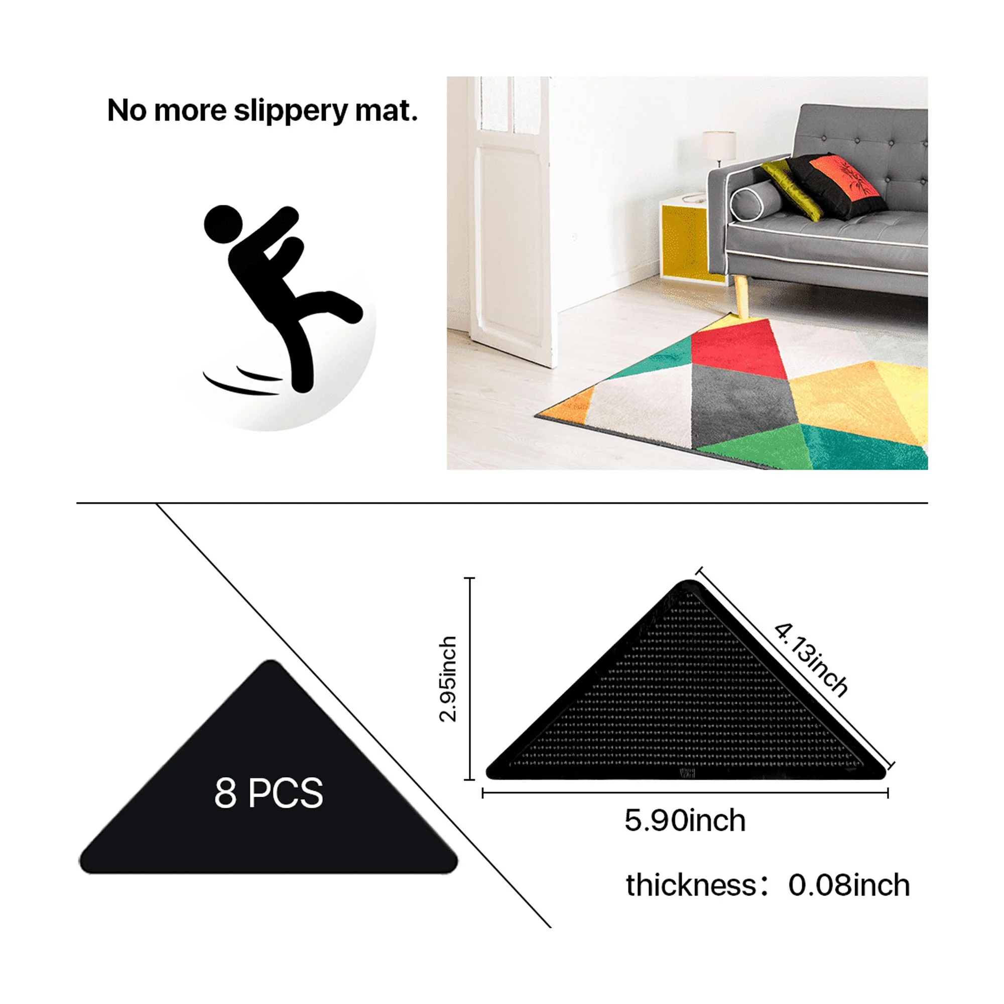 Jozram Non Slip Rug Gripper for Hardwood, Carpet, Tile, 8 Count