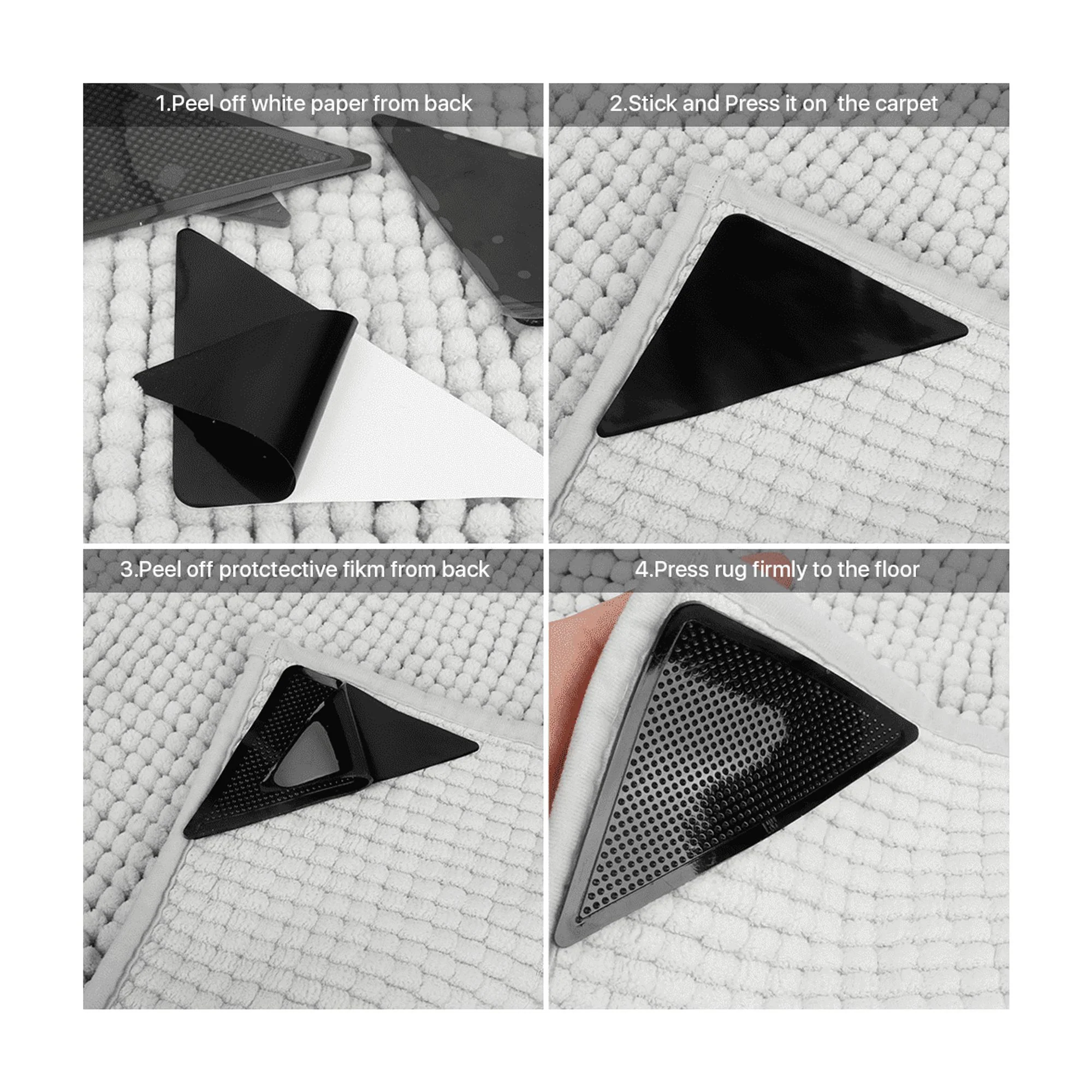 Jozram Non Slip Rug Gripper for Hardwood, Carpet, Tile, 8 Count