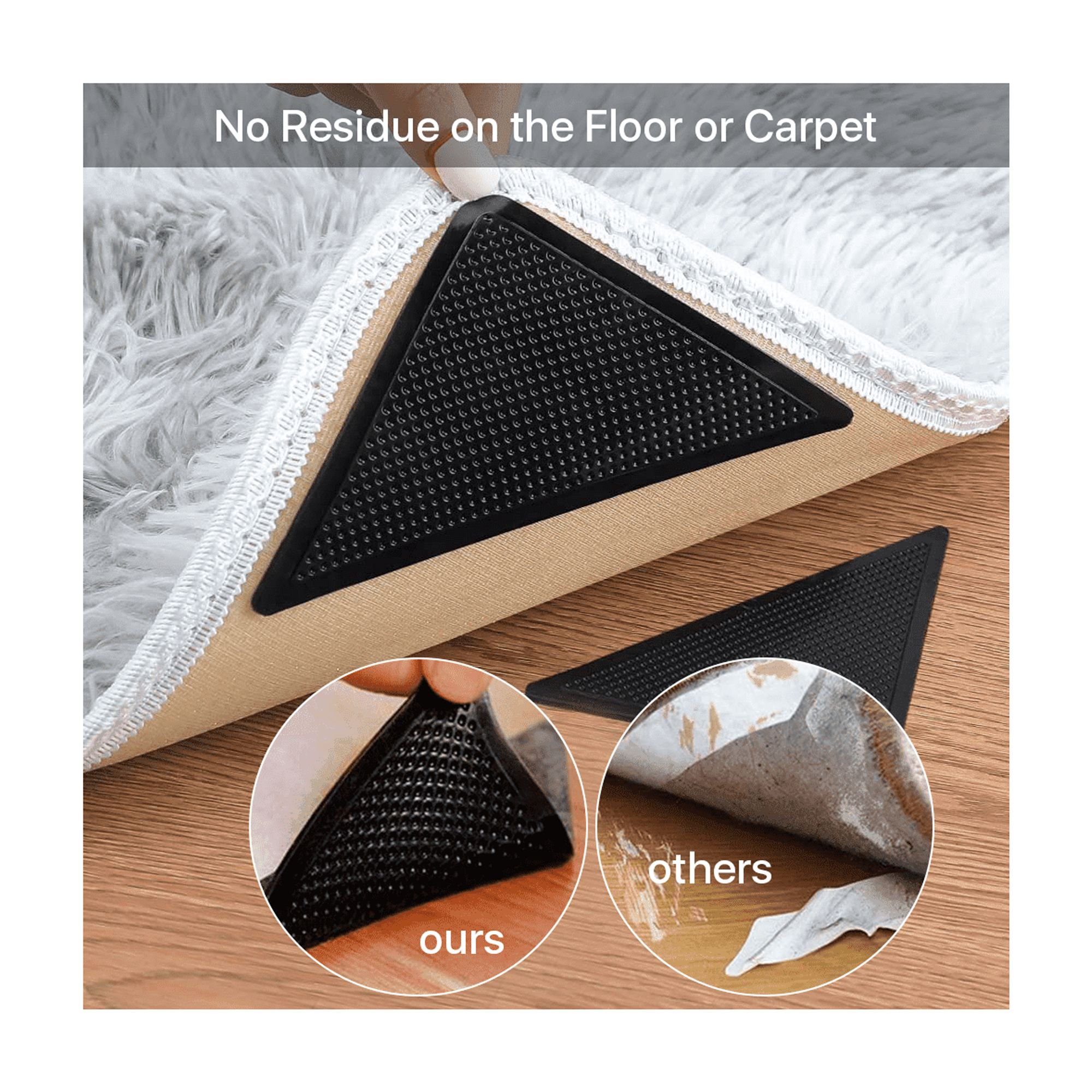 Jozram Non Slip Rug Gripper for Hardwood, Carpet, Tile, 8 Count