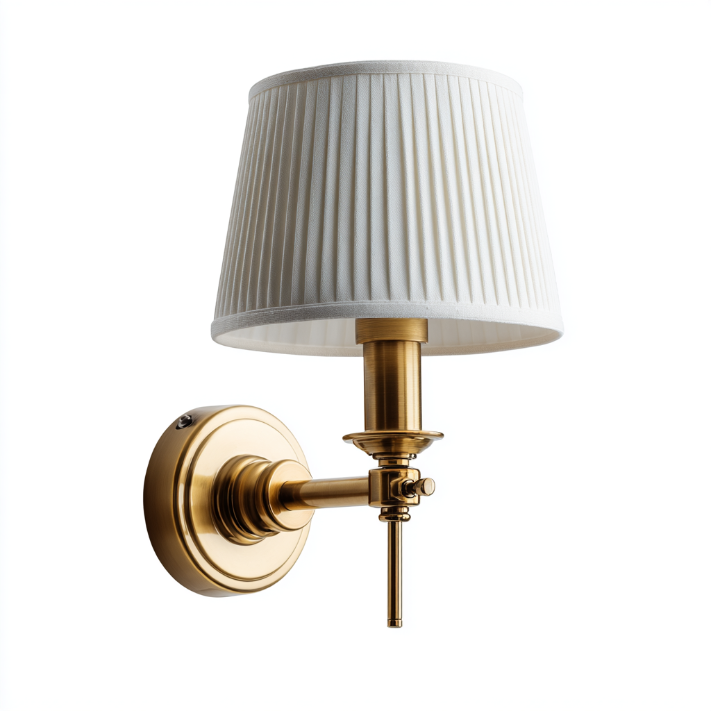 Lámpara de pared vintage con pantalla, detalle en latón