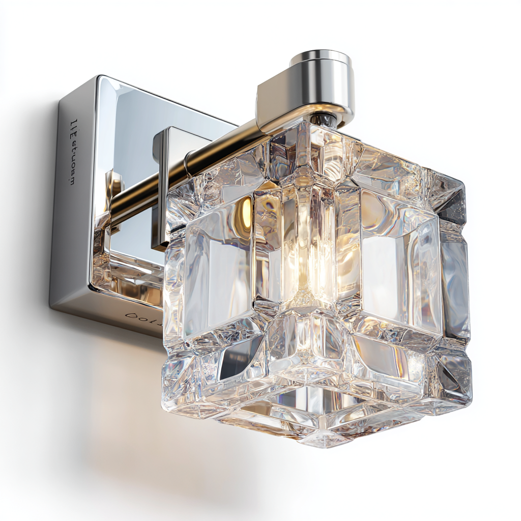 Aplique de pared moderno con diseño elegante de cristal y detalles cromados