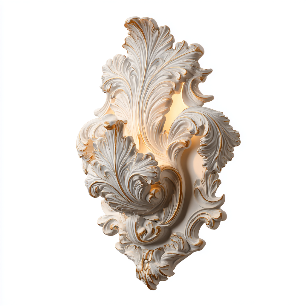 Lámpara de pared blanca con luz en estilo clásico