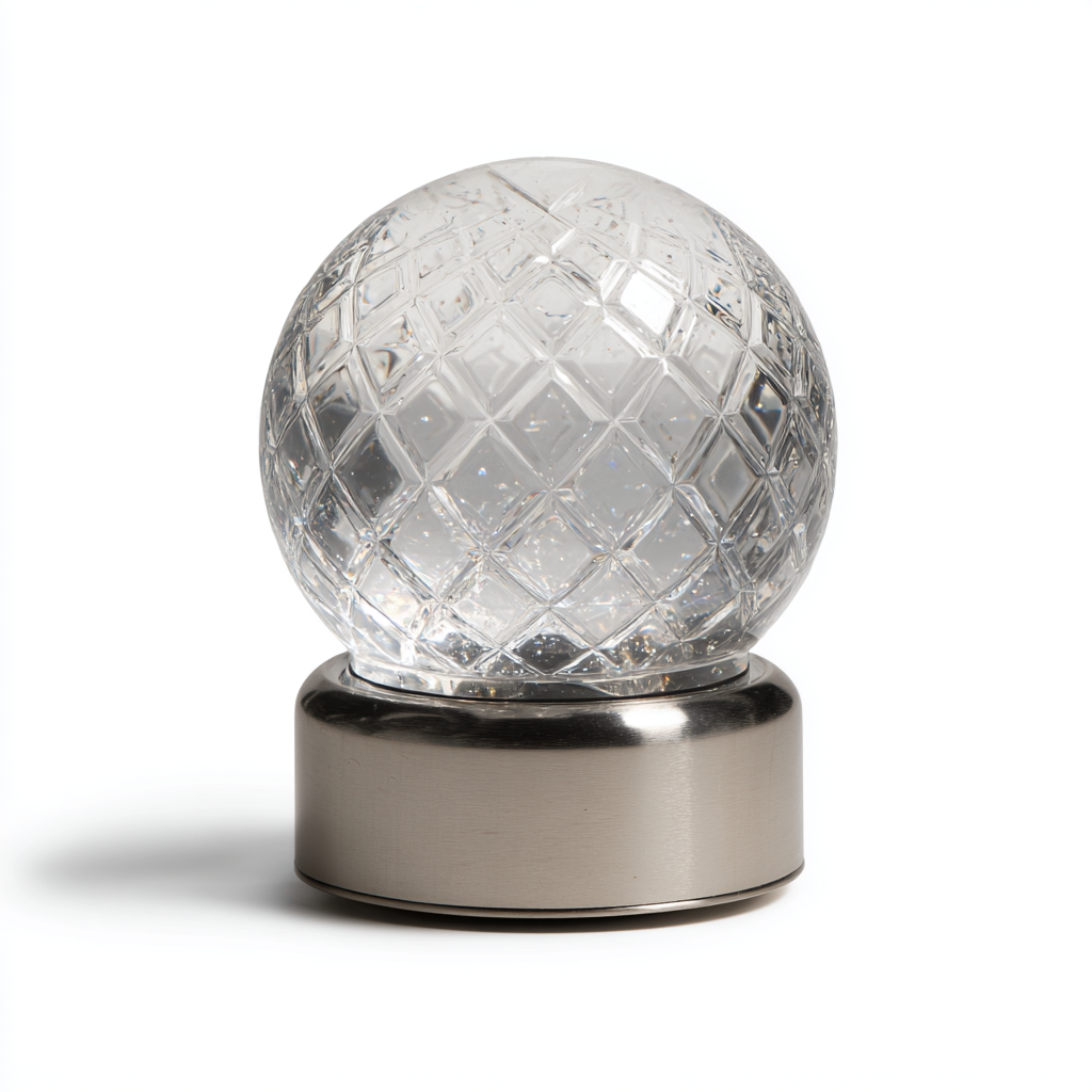 Lámpara de mesa moderna LED con esfera de cristal tallado