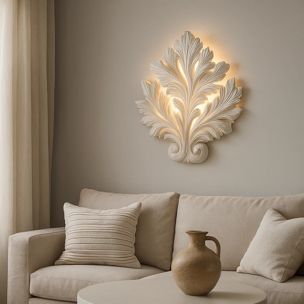 Aplique de pared con diseño de hojas de acanto